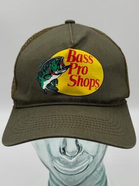 Bass Pro Shops Hat Cap Dark Green Trucker Snapback Hunting Fishing Outdoor OSFM